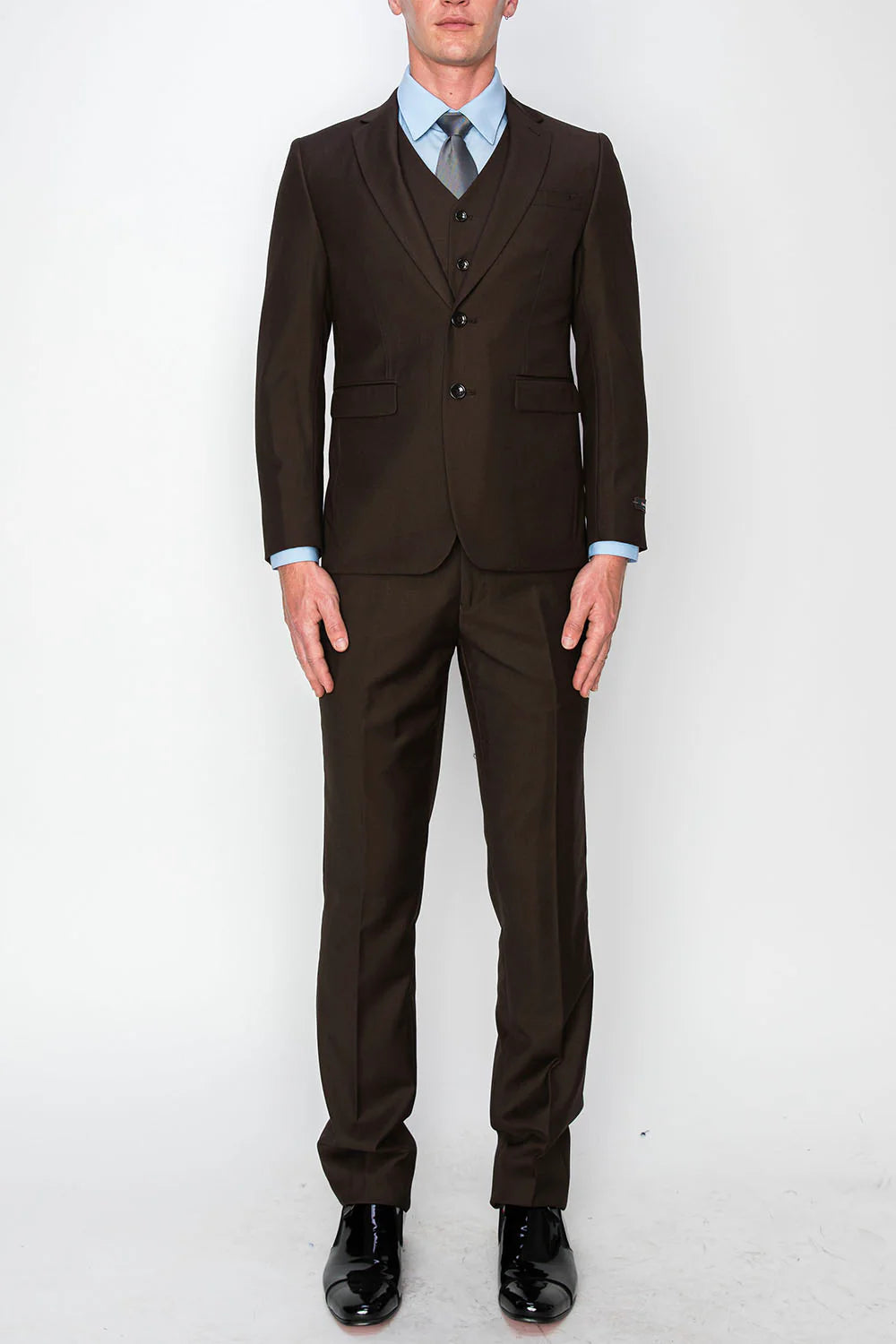 Brown Solid Suit