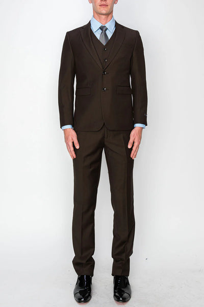 Brown Solid Suit