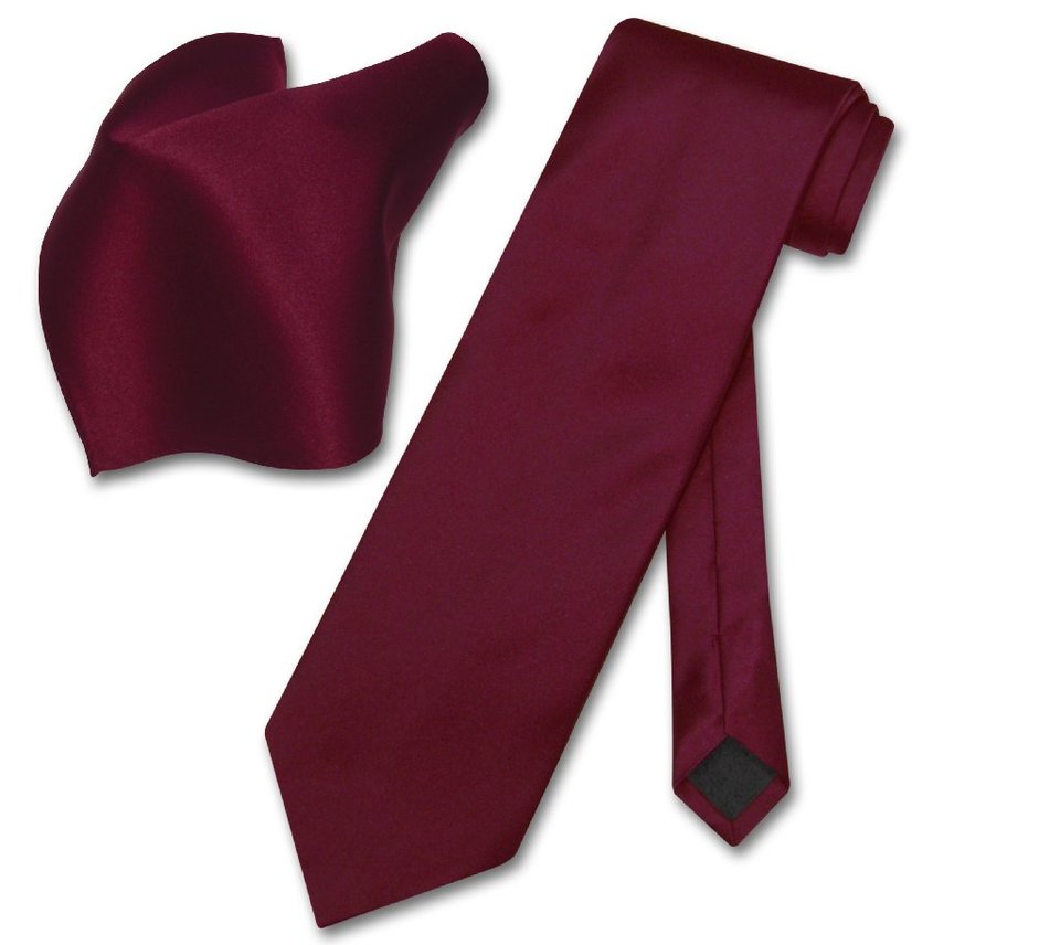 BURGUNDY TIE WITH HANKERCHIEF